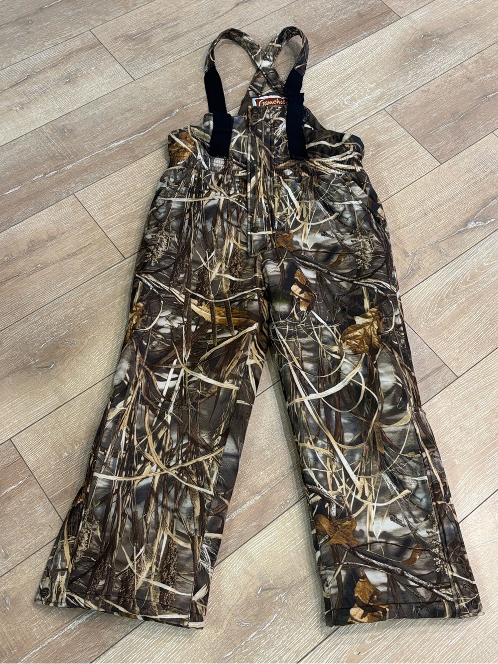Gamehide Boys Large Hush Hide Camo Hunting Bib Overalls Youth L Camouflage